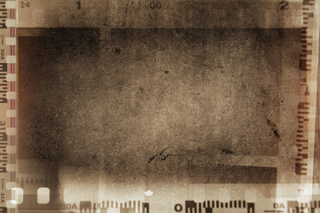 Brown film strip frames background
