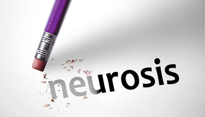 Fototapeta premium Eraser deleting the word Neurosis