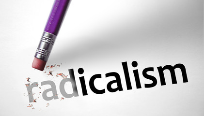 Eraser deleting the word Radicalism