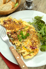 omelette au lard et poivron