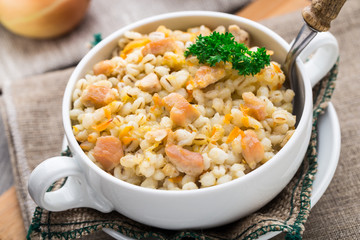 Barley porridge with pork