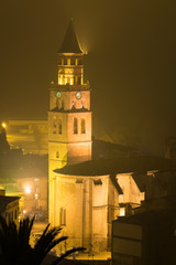 Fototapeta na wymiar Campanario de la Iglesia de San Pedro en Fraga, Huesca