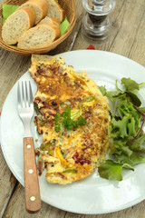 omelette au lard et poivron