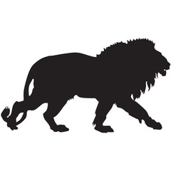silhouette of a lion