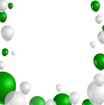 illustration of green and white balloons for you design