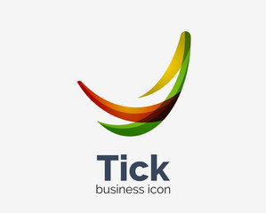 Modern tick abstract wave logo design