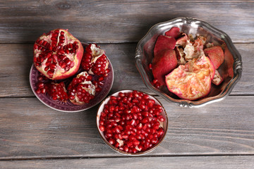 Beautiful composition with juicy  pomegranate seeds,