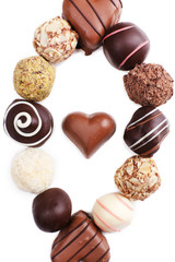 Oval from sweet truffles