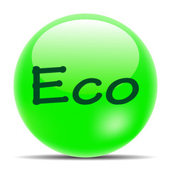 Eco green icon with shadow