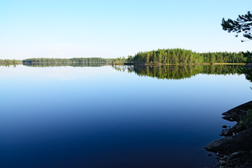 Morning silence. Lake Engozero, North Karelia, Russia