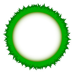 abstract green grass circle frame vector whit background