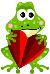 Frog Holding a Heart