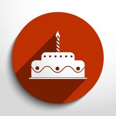 Vector birthday cake web icon.