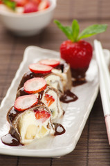 sweet rolls with strawberries