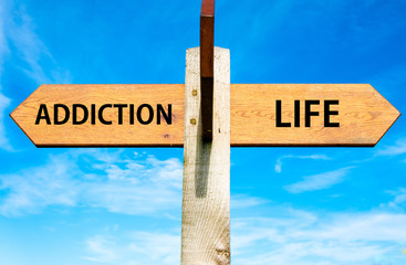Addiction and Life signs, Choice conceptual image