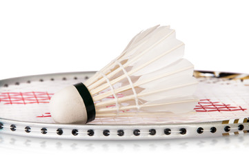 Shuttlecock On Badminton Racket