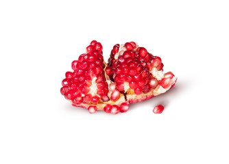 Single Of Ripe Juicy Pomegranate With Berries