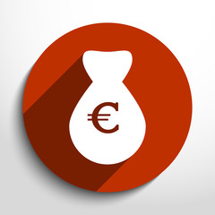 Vector money bag web flat icon.