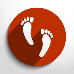 Vector Human foot print web flat icon.