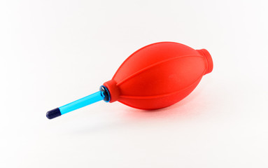 Lying left side red mini air blower