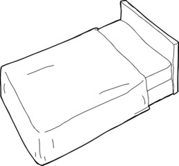 Outlined Bed and Headboard