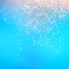 Geometric abstract background. Connecting dots with lines