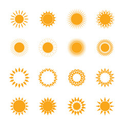 Vector yellow set of Sun