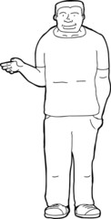 Outline of Man Holding Nothing