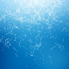 Geometric abstract background. Connecting dots with lines