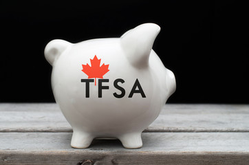 Canadian Tax-Free Savings Account concept with a piggy bank agai