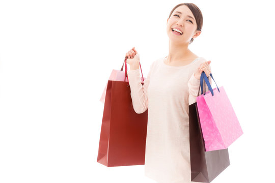 young asian woman shopping image
