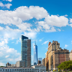 Fototapeta na wymiar Lower Manhattan new skyline Freedom Tower US