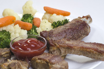 Pork ribs with Boiled  Vegetables