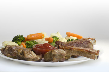 Pork ribs with Boiled  Vegetables