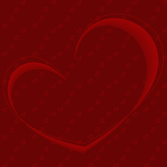Dark red background with hearts