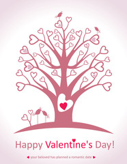 Happy Valentine's Day. love tree.