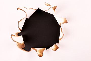 burnt hole in a paper