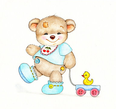 Teddy bear with toy