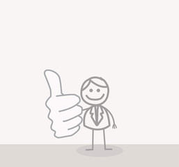 Funny Doodle : Business Man Thumb Up