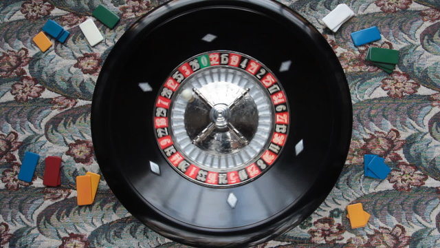 gambling concept detail of a roulette wheel
