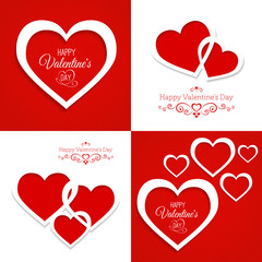 set of greeting cards Happy Valentine's Day