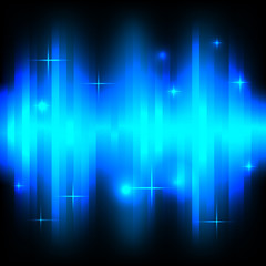 Digital star with wave background