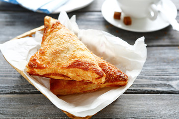 Baking homemade with pieces of apple and cinnamon
