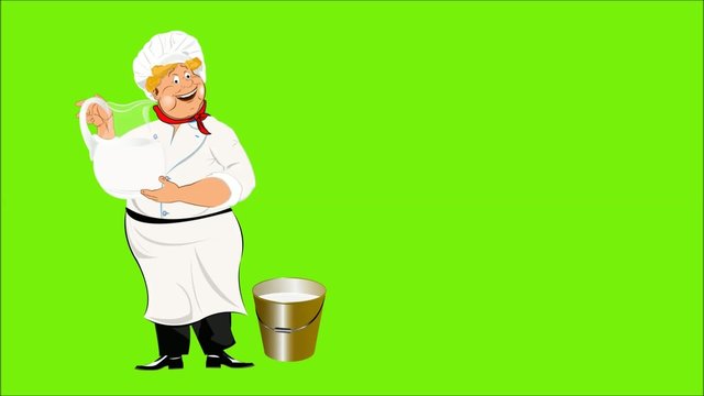 Milk.Cow.Fresh dairy bio product.Animation