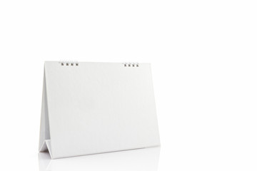 Blank paper desk spiral calendar.