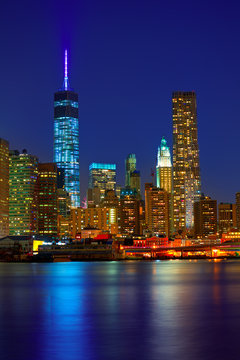 Fototapeta Manhattan sunset skyline New York NYC US
