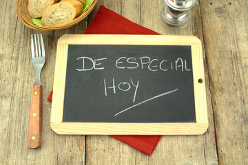 pizarra de especial hoy