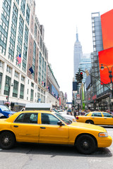 Plakat Manhattan New York New York city Yellow cab US