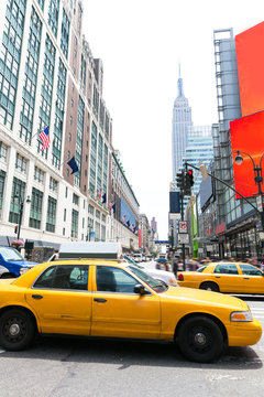 Manhattan New York New York city Yellow cab US