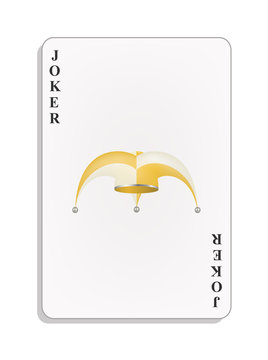 Playing card with joker hat